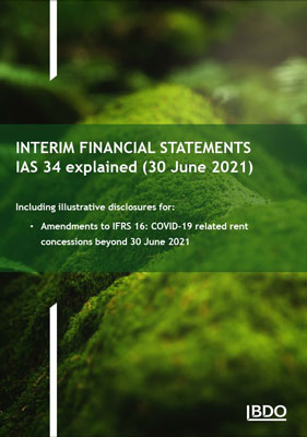 Illustrative interim financial statements as at 30 June 2021